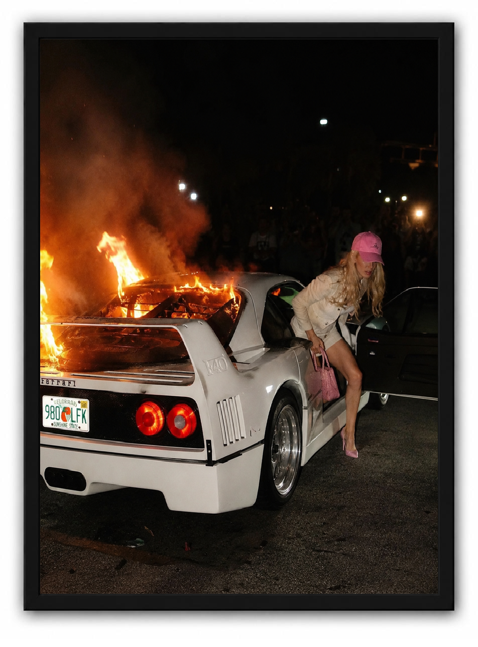 F40 in flames