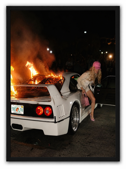 F40 in flames