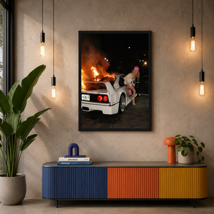F40 in flames