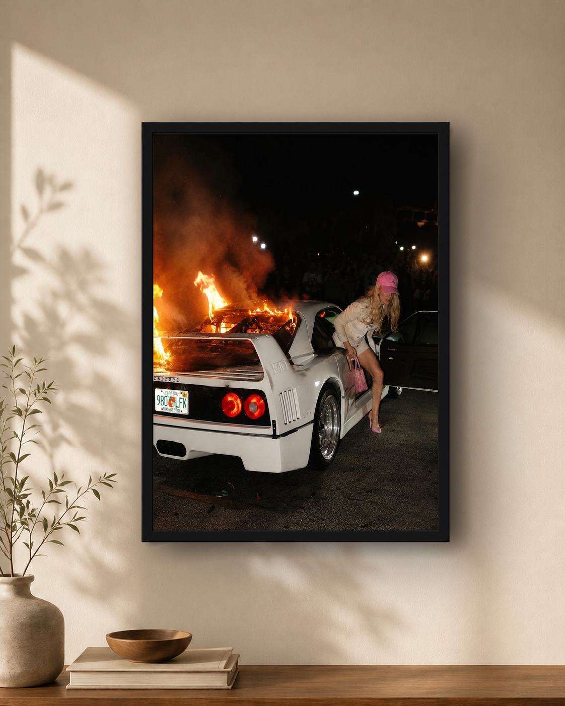 F40 in flames